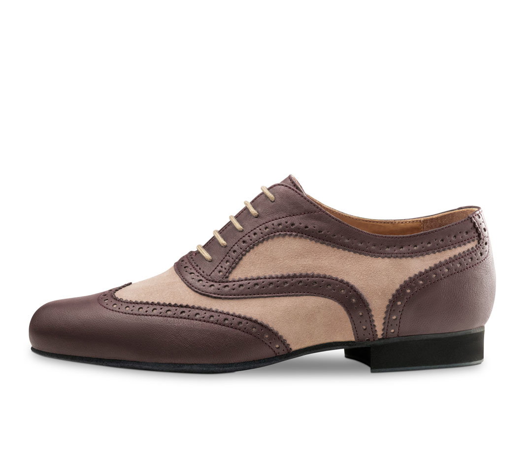Chaussures de danse pour homme en cuir marron et beige de la marque Werner Kern