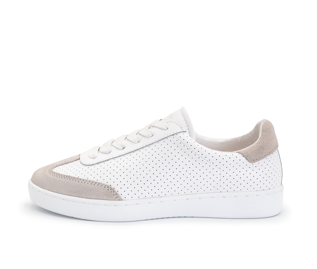 Sneaker 7420 Baskets de danse pour homme en cuir nappa blanc avec une semelle en PU blanc pour des rotations et des glissades parfaites.