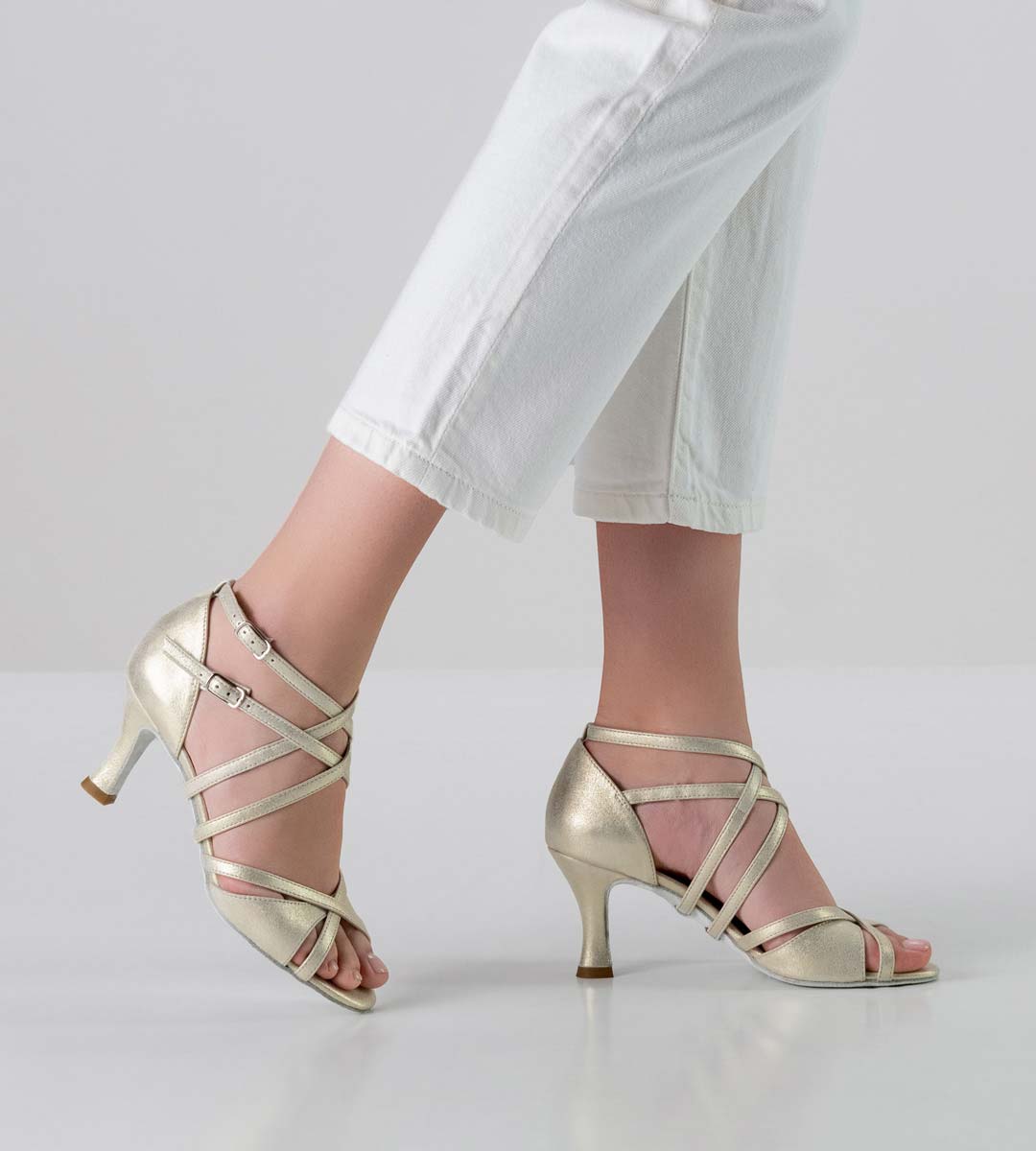 Eva Chaussure de danse pour femmes de 6,5 cm de haut de Werner Kern en platine