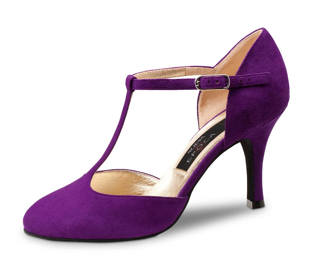 Chaussures de danse pour femmes en daim, modèle T-bar de Nueva Epoca