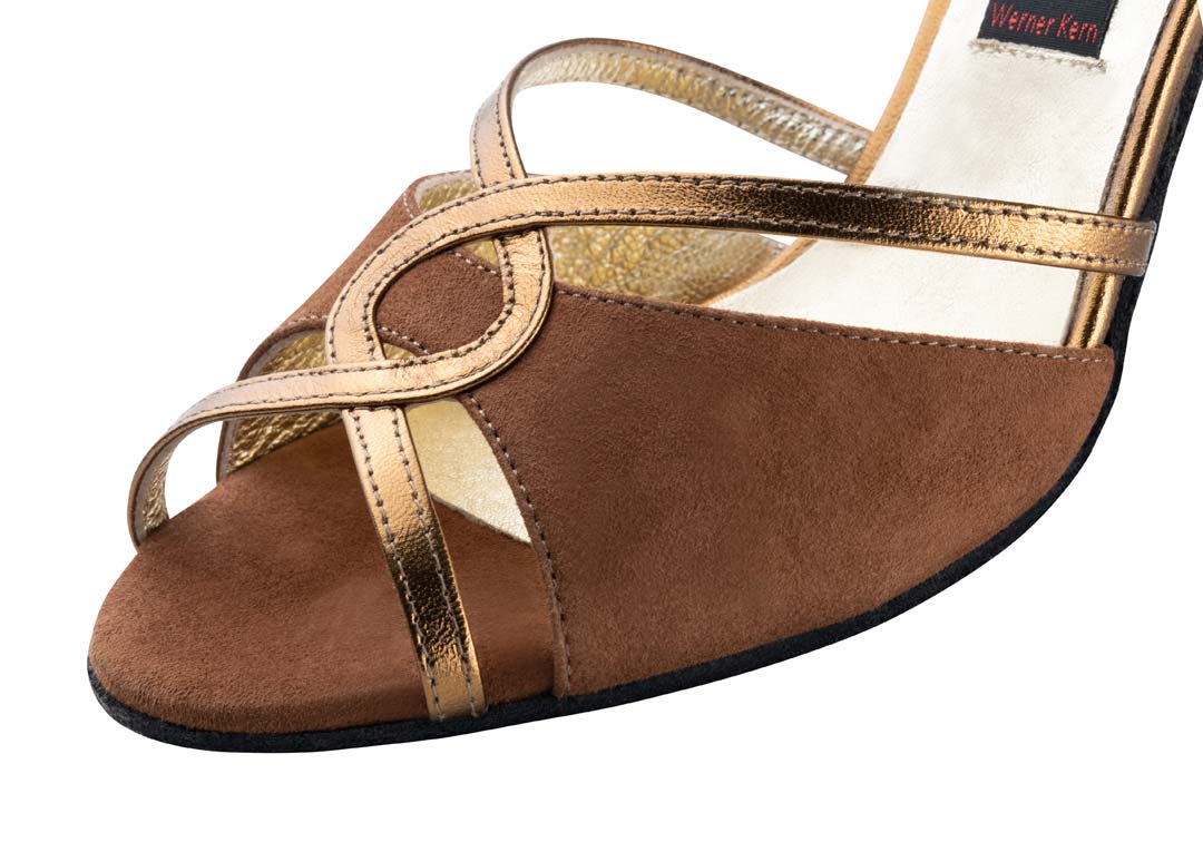 Helen Chaussures de danse pour femmes Nueva Epoca en velours marron comme image détaillée