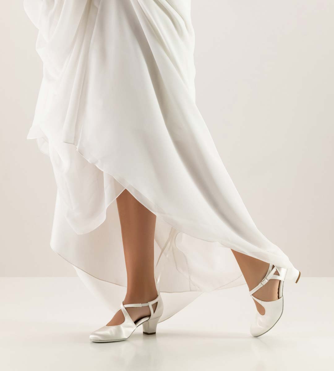Chaussure de mariée fermée Werner Kern en satin blanc