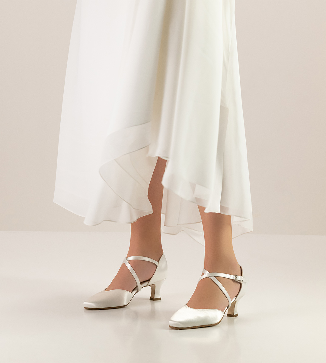 Patty Chaussure de mariée de 5,5 cm de haut de Werner Kern avec semelle en cuir en satin