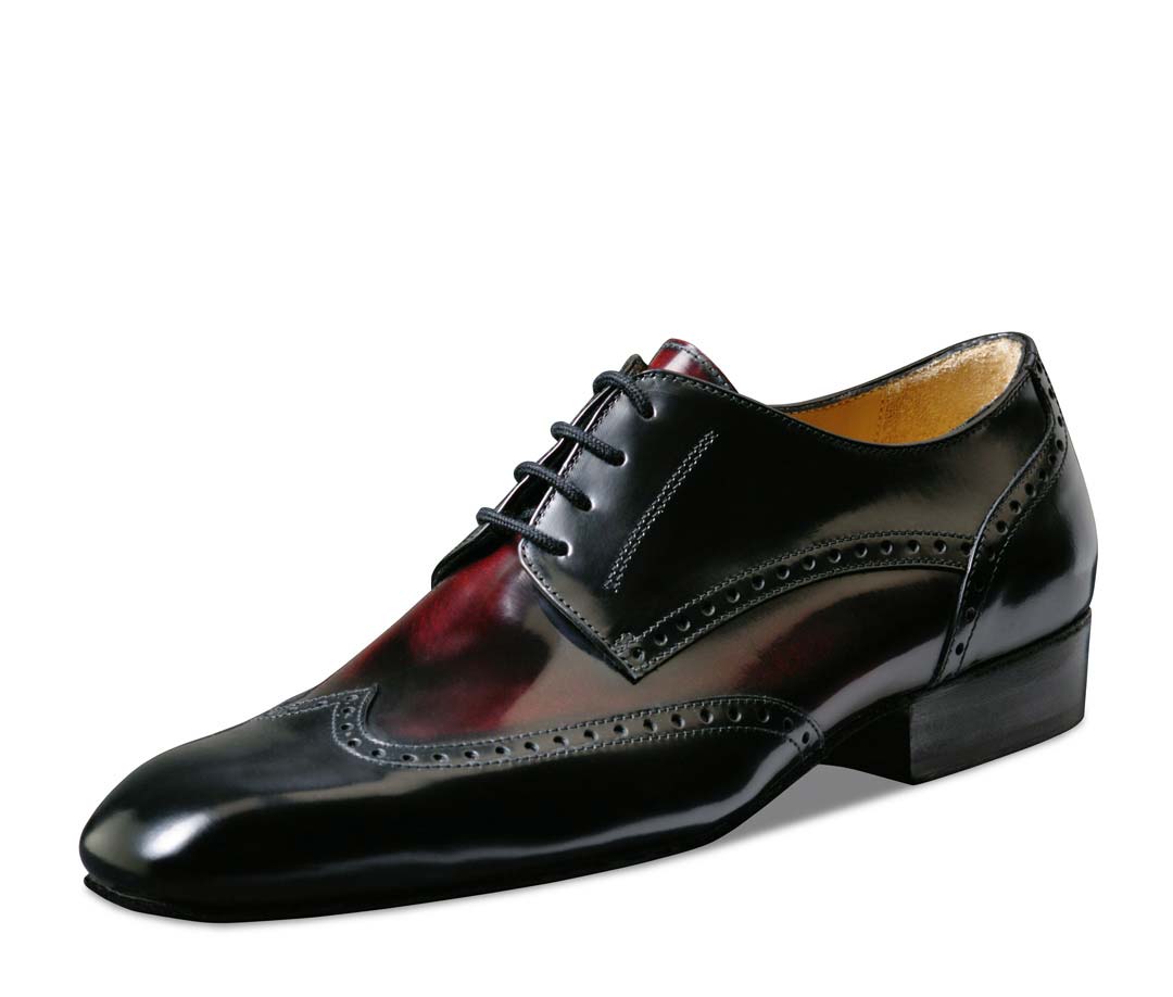Chaussures de danse pour hommes noires et rouges de Nueva Epoca pour le tango