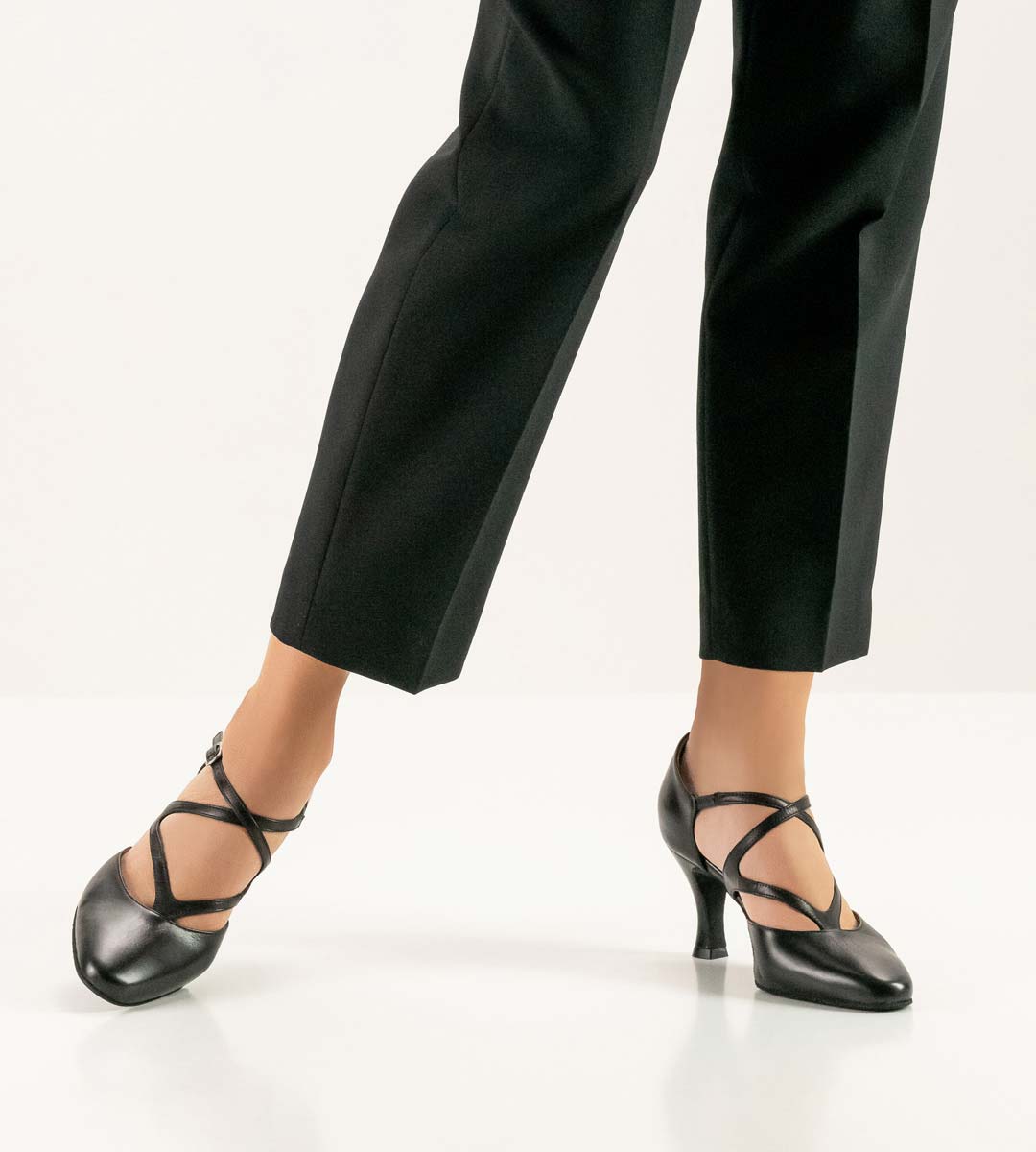 Chaussures de danse étroites Werner Kern pour dames avec doubles brides croisées