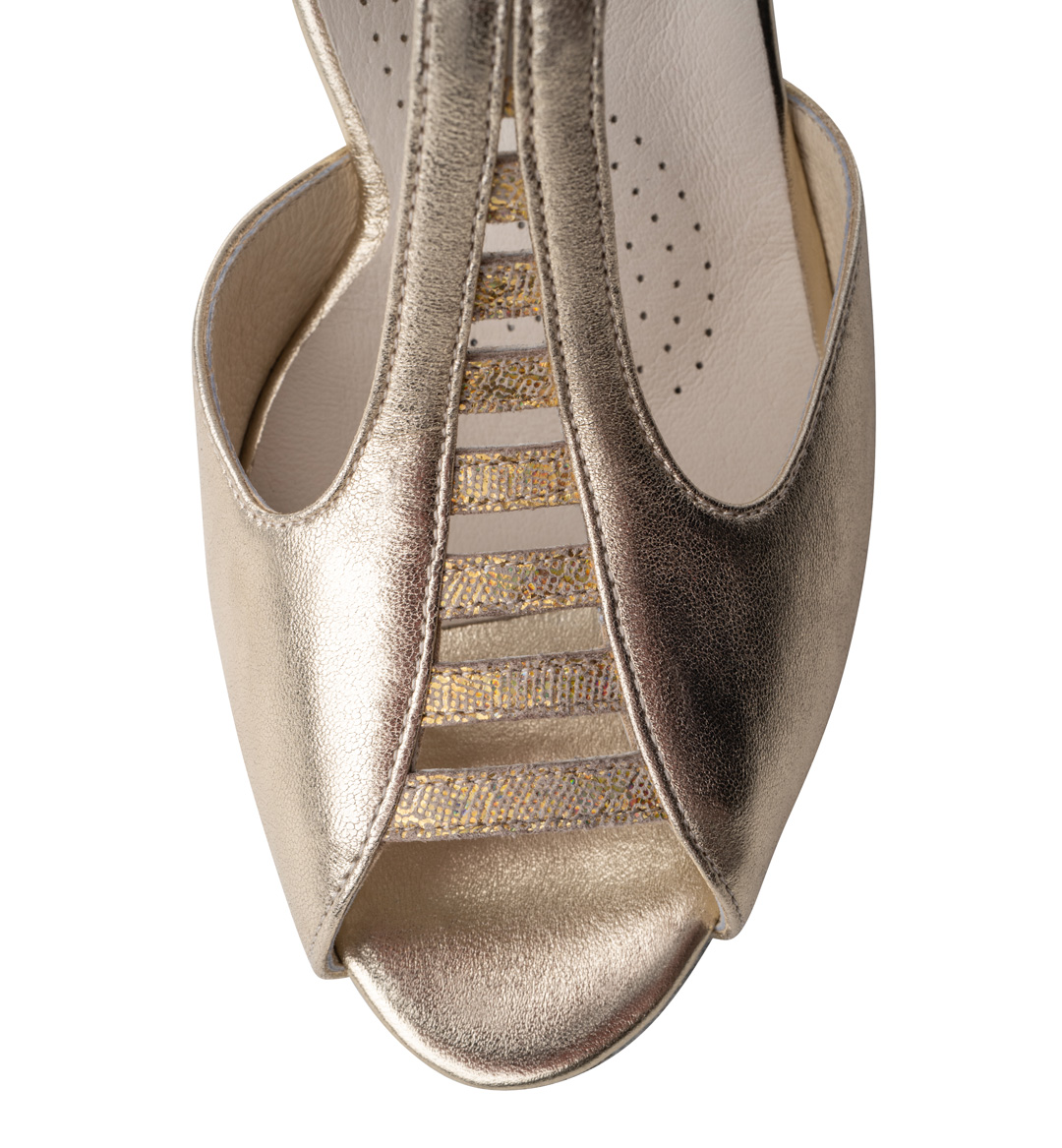 Werner Kern Holly - Chaussures de danse intemporelles et élégantes en Stella Beige Platine avec un pont effilé pour un soutien parfait pendant la danse