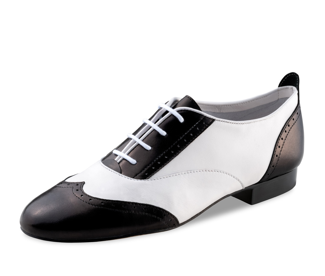 chaussures de danse swing noir et blanc de Werner Kern avec semelle en cuir