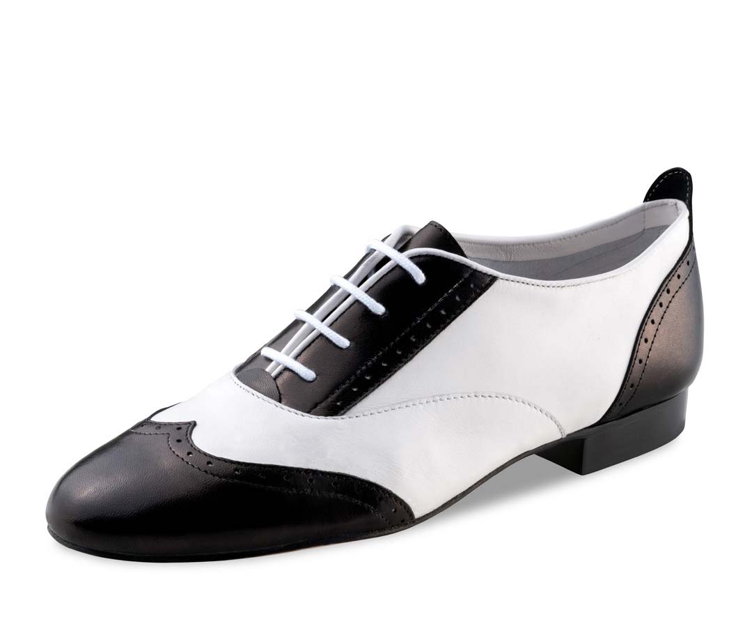 Taylor chaussures de danse swing noir et blanc de Werner Kern avec semelle en cuir