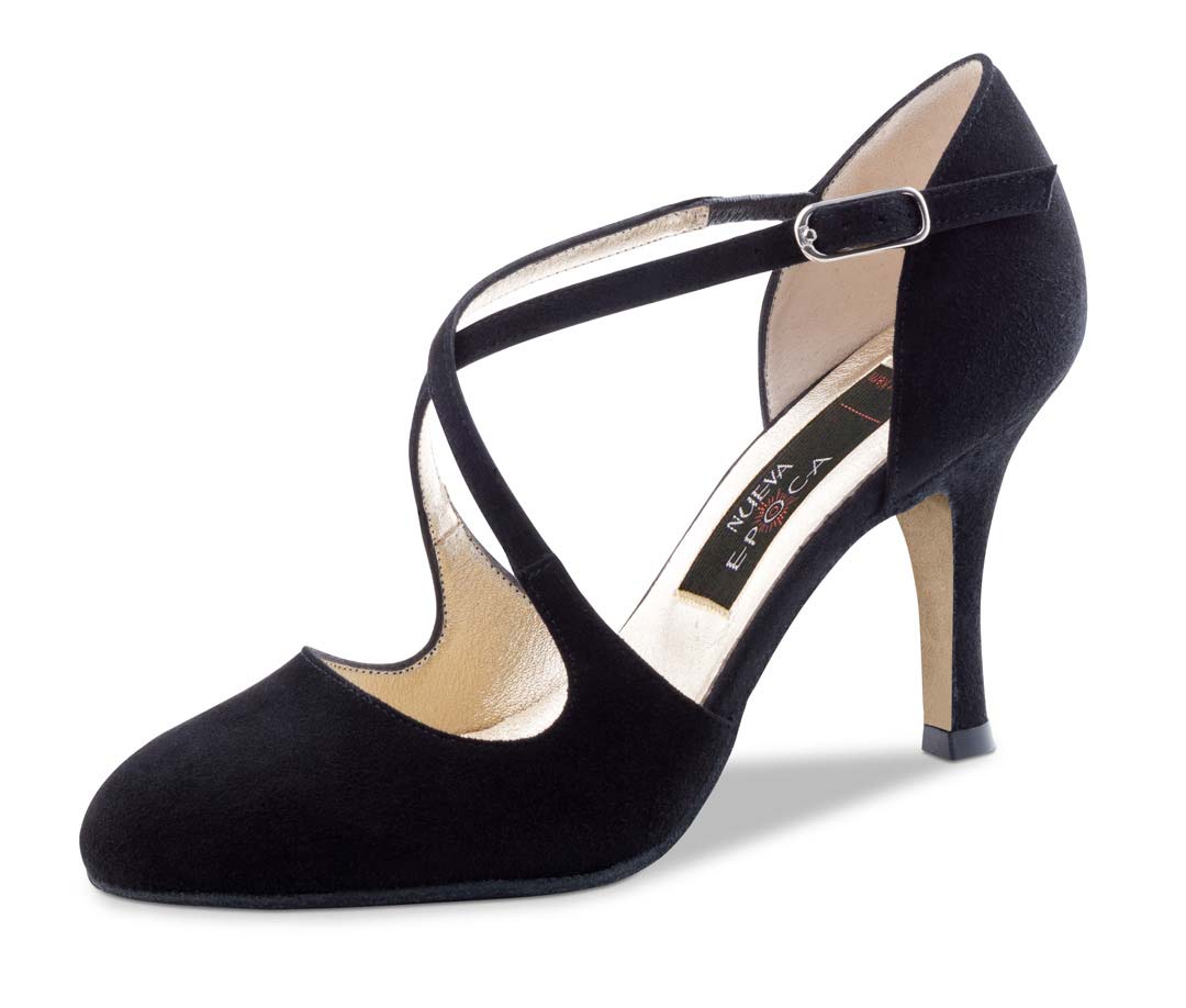 Chaussures de danse fermées pour femmes en noir de Nueva Epoca avec semelle en cuir
