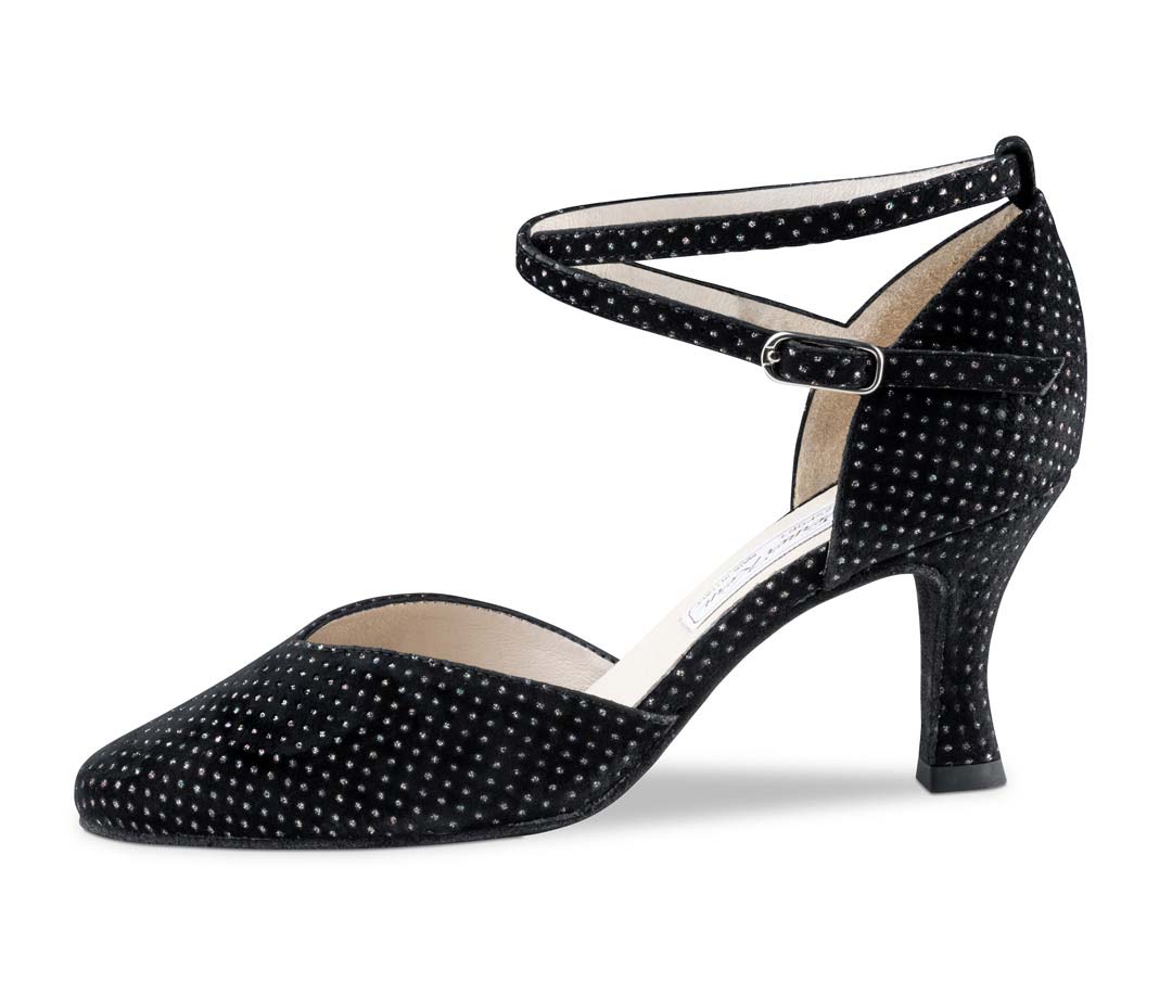 Chaussures de danse fermées pour femmes Werner Kern en brocart brillant.