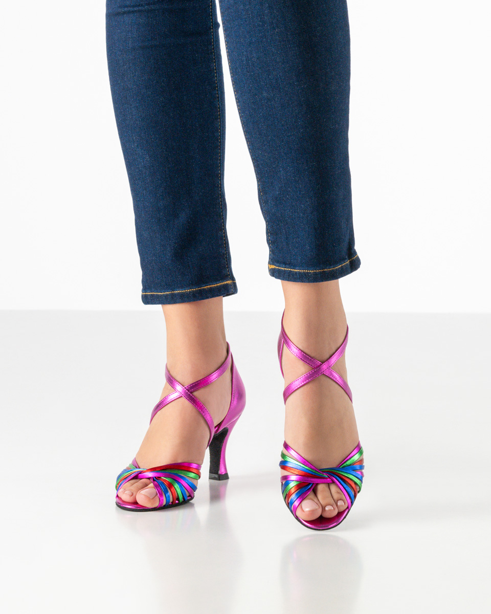 Werner Kern en cuir nappa Fuchsia Multicolor, polyvalente, dynamique et moderne, avec un mélange de couleurs accrocheur et des brides délicatement conçues pour un maintien sûr et une sensation aérée, hauteur de talon fantastiquement confortable de 6,5 cm