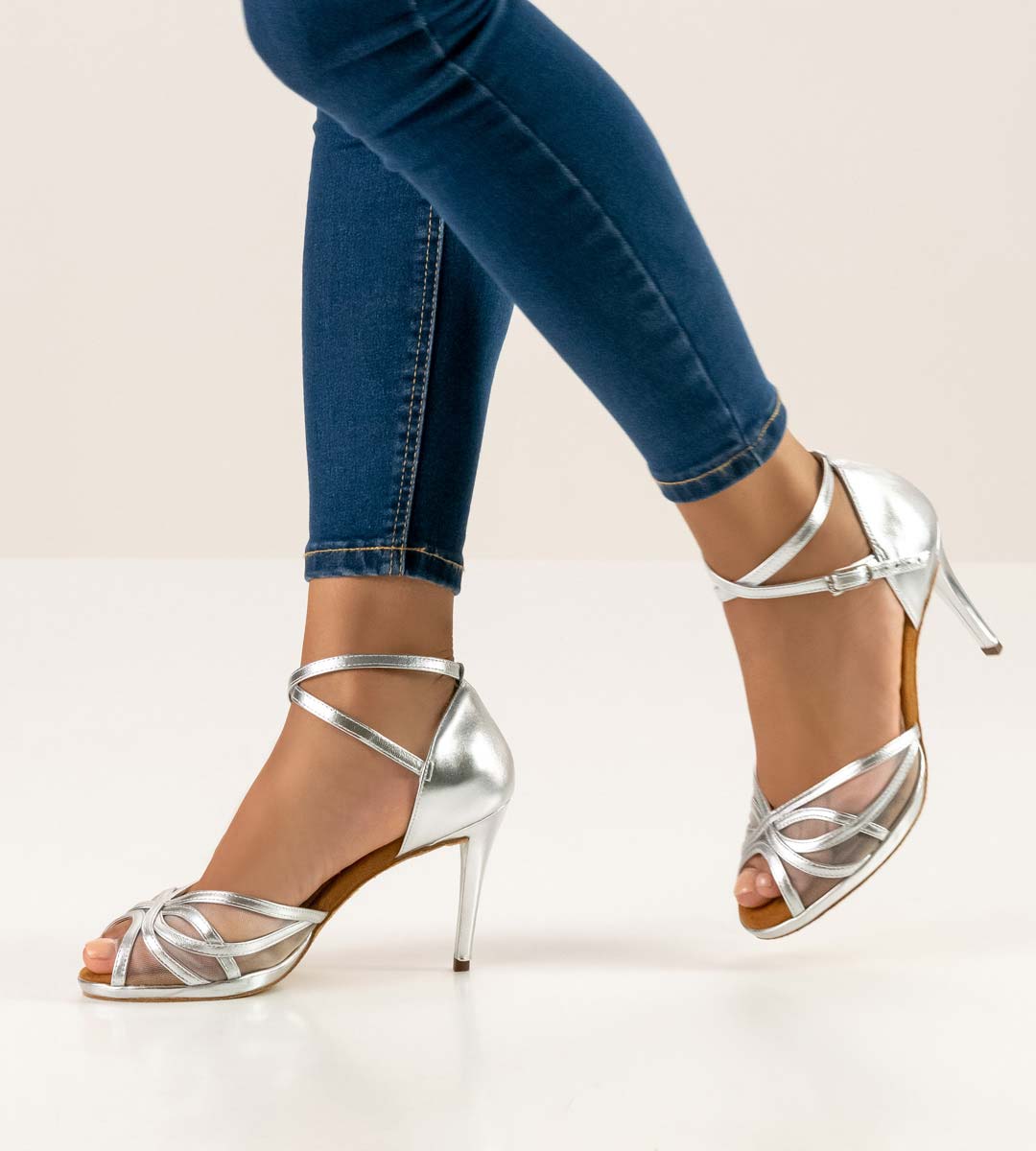 950 Chaussures de danse pour femmes Anna Kern Platform en argent