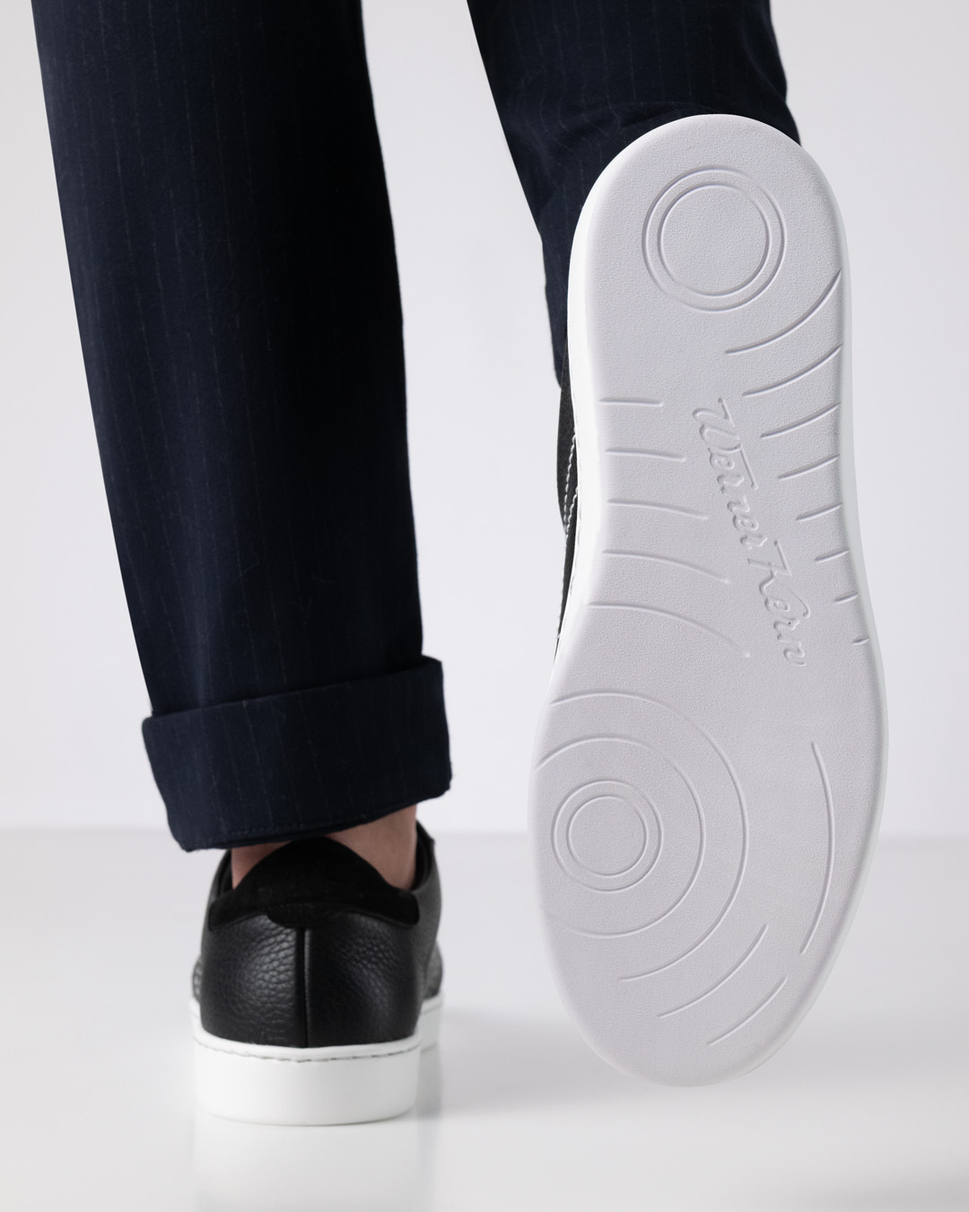 Sohleansicht des Tanzsneakers Roma von Werner Kern aus schwarzem Nappaleder