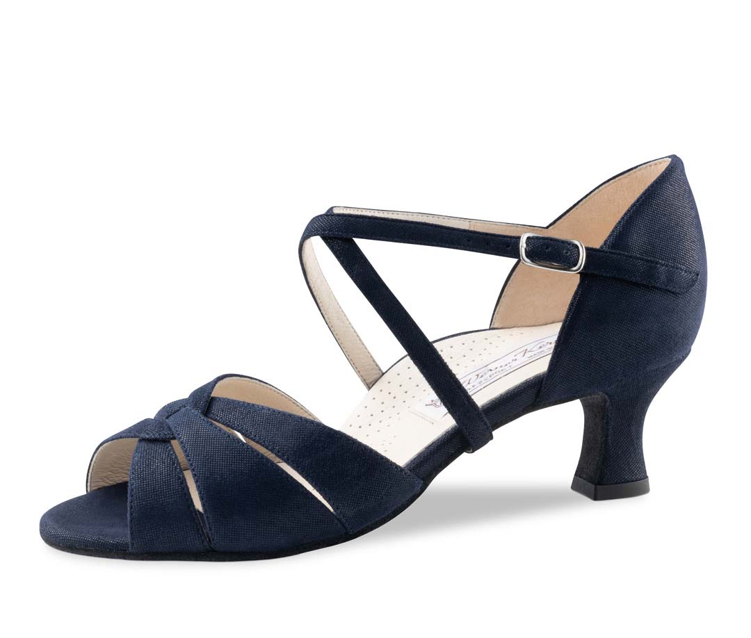 Chaussures de danse de Werner Kern de 5 cm en velours bleu 