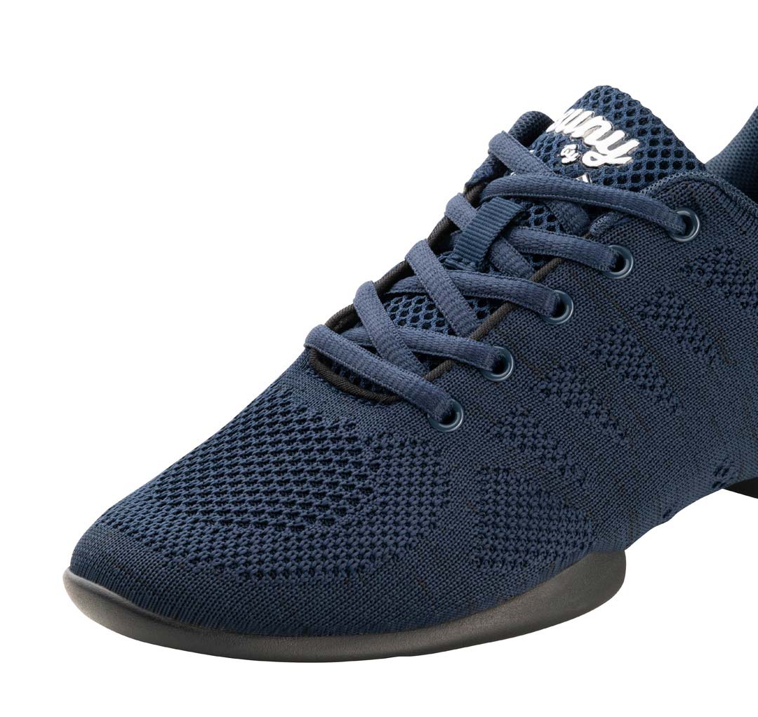 4030 Vue détaillée de la sneaker de danse pour hommes en noir avec laçage.
