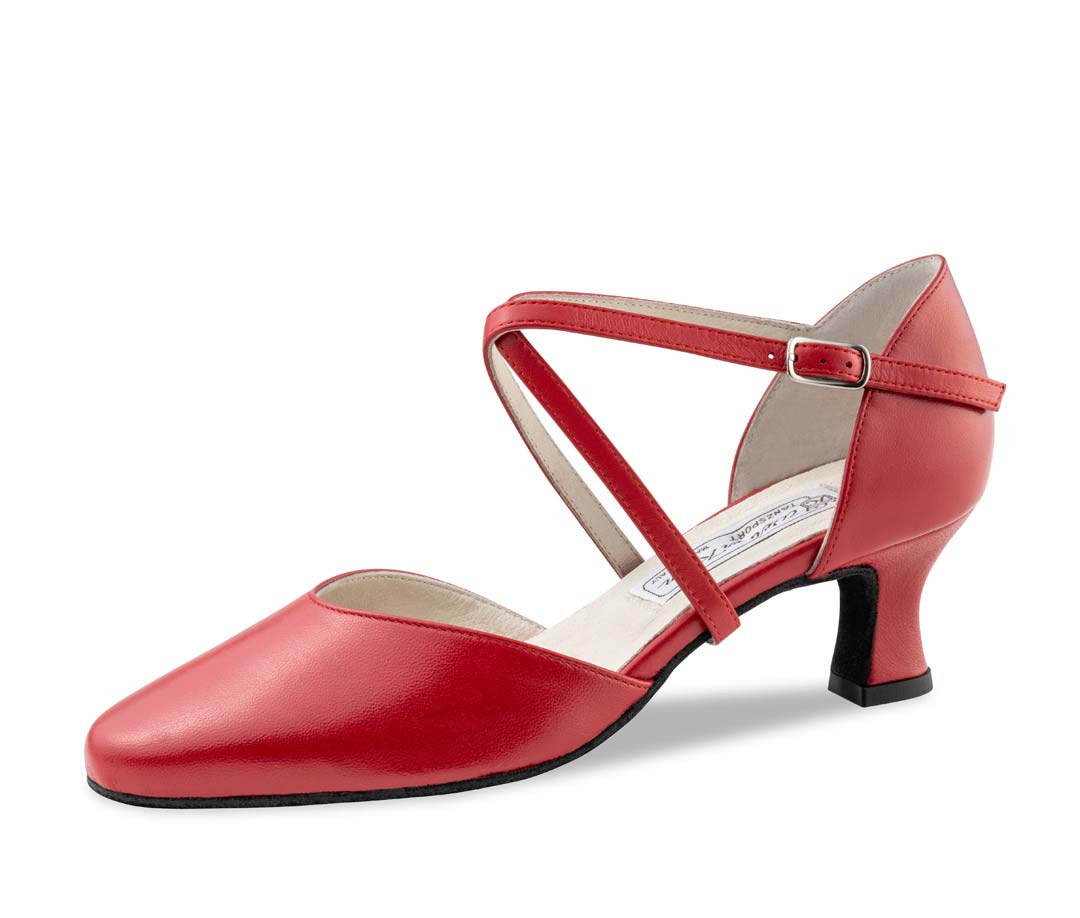 Chaussure de danse pour femmes Werner Kern fermée en cuir rouge