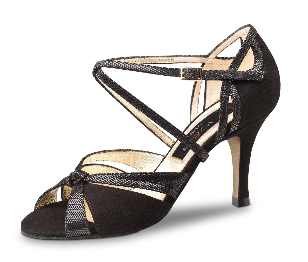 chaussures de danse pour femmes noires de Nueva Epoca avec semelle en cuir