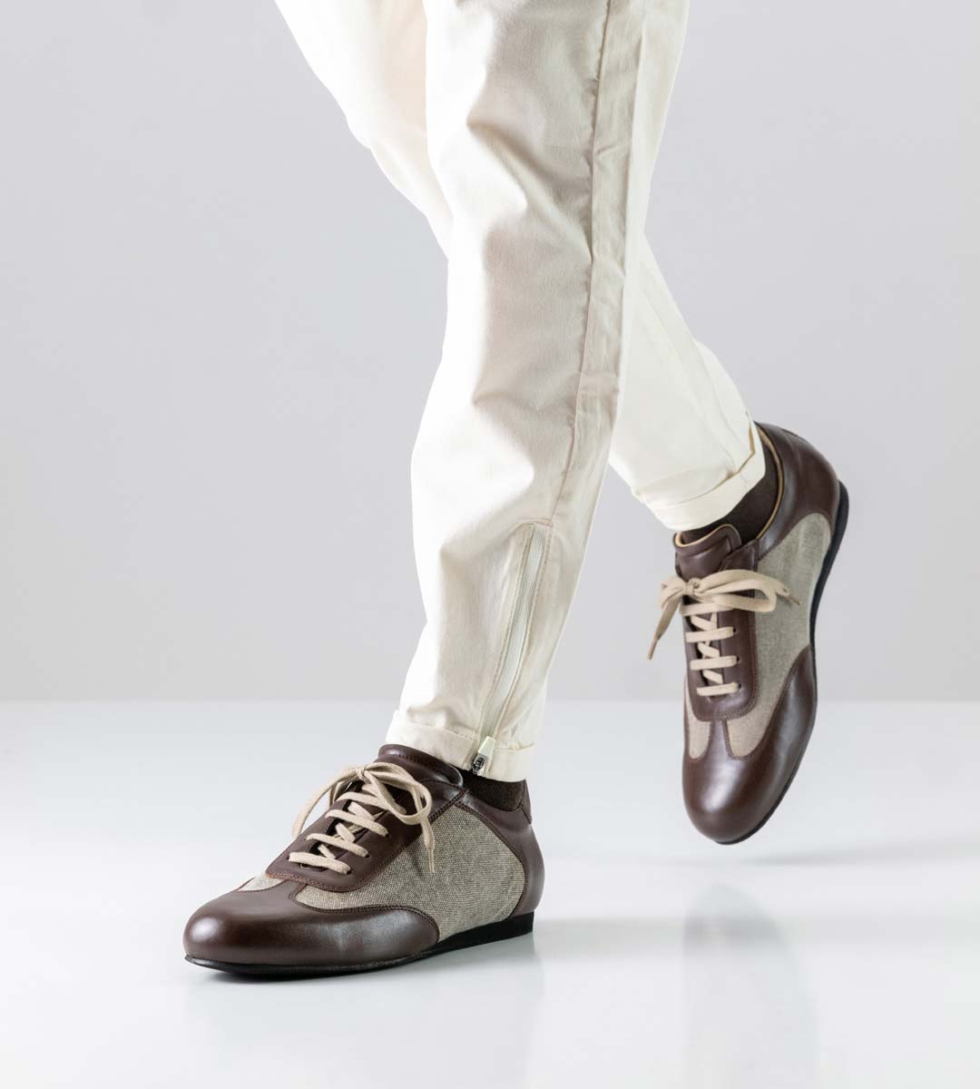 Positano Chaussures de danse pour hommes de Werner Kern en cuir et canvas marron
