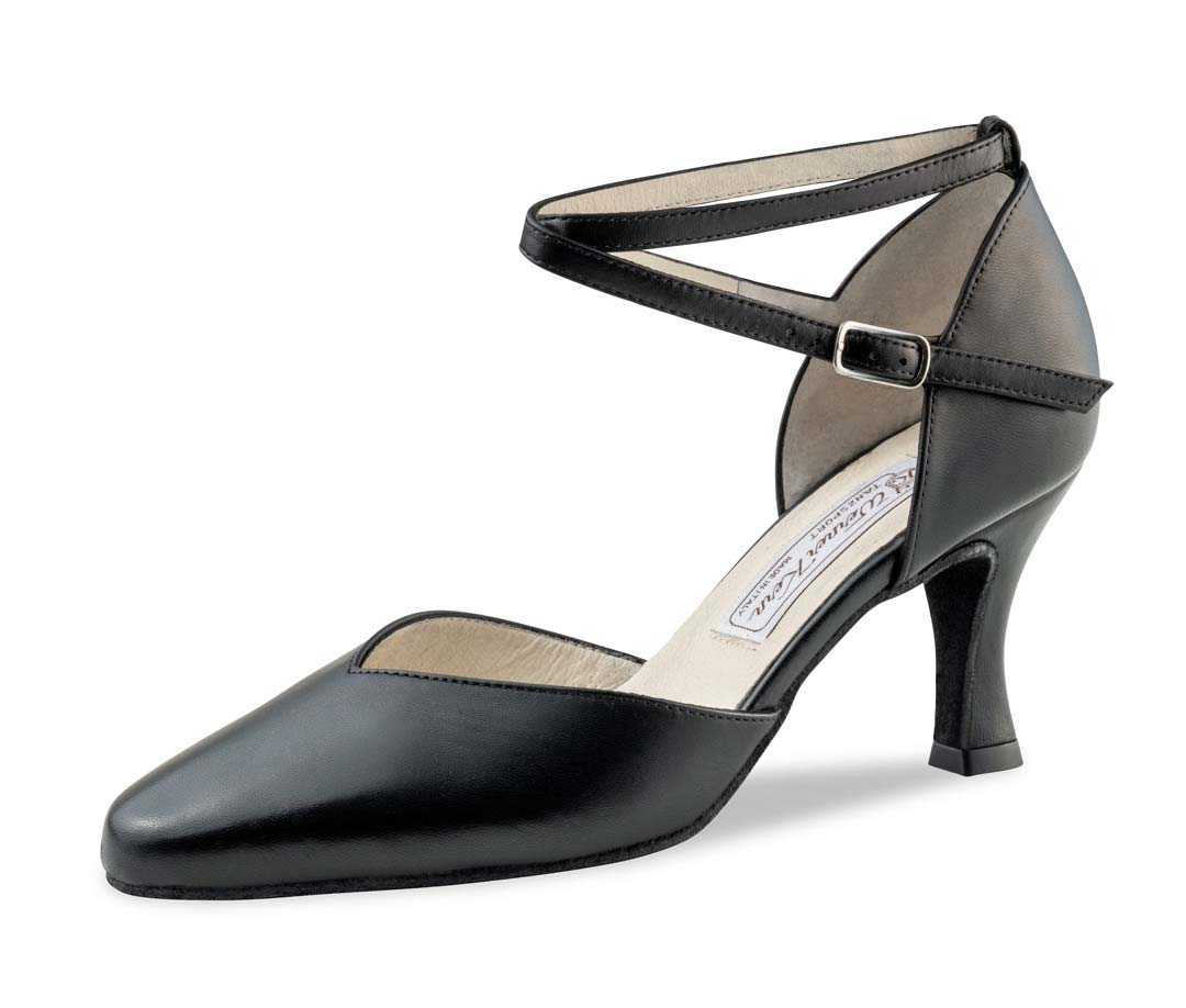 Chaussure de danse pour femmes Tango en noir avec bride à la cheville