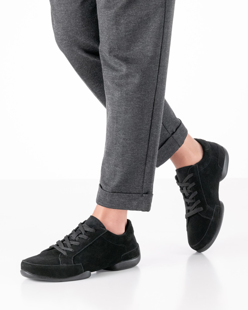 Chaussure de danse pour hommes en velours noir 