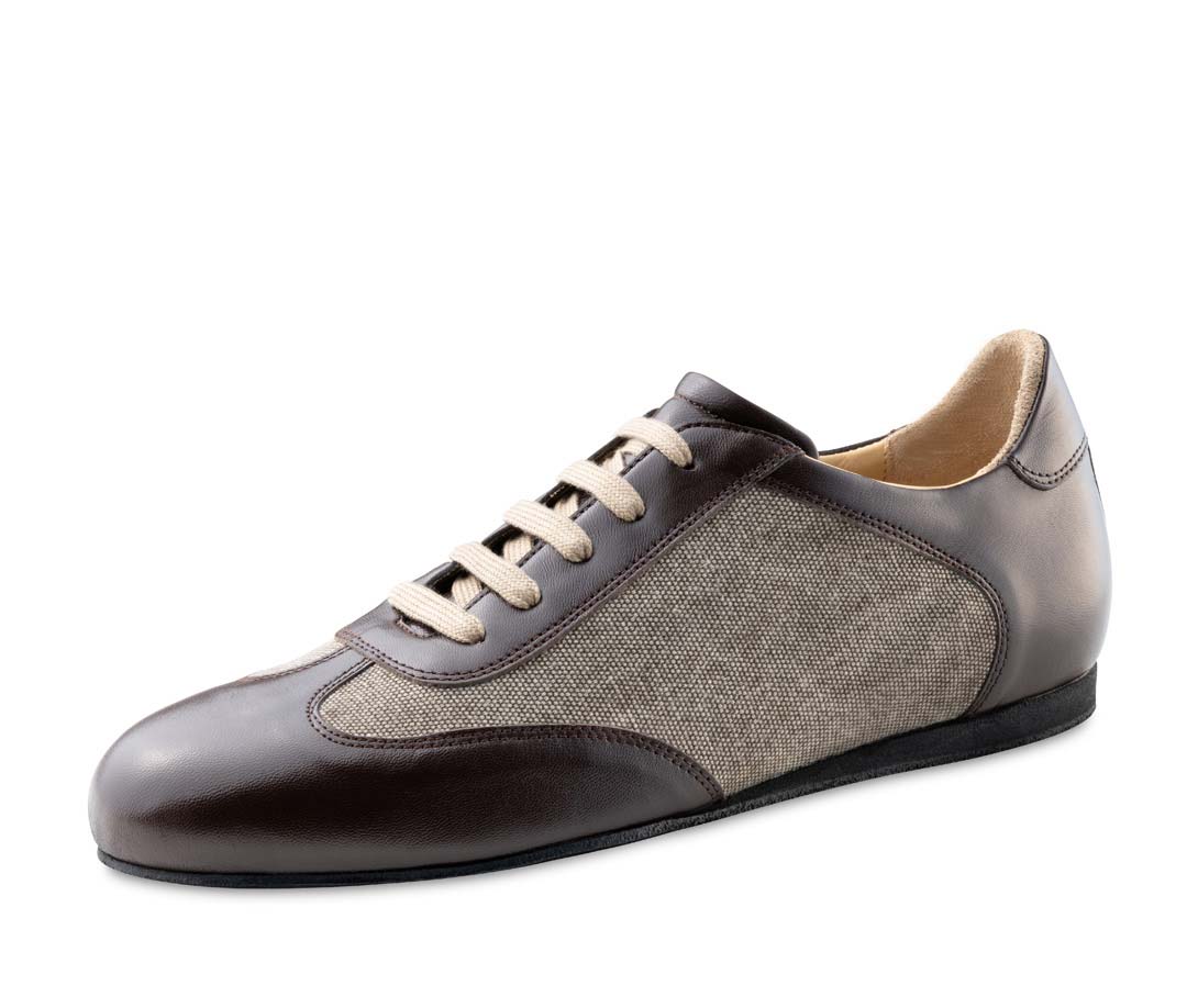 Chaussures de danse pour hommes de Werner Kern en cuir et canvas marron