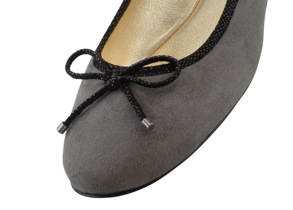 Ballerina Jane - Werner Kern Ballerinas Ballerine élégante de couleur grise avec un nœud noir
