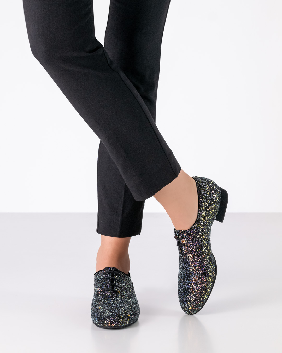 Chaussures de danse à lacets Werner Kern en brocart scintillant avec talon de 1,5 cm