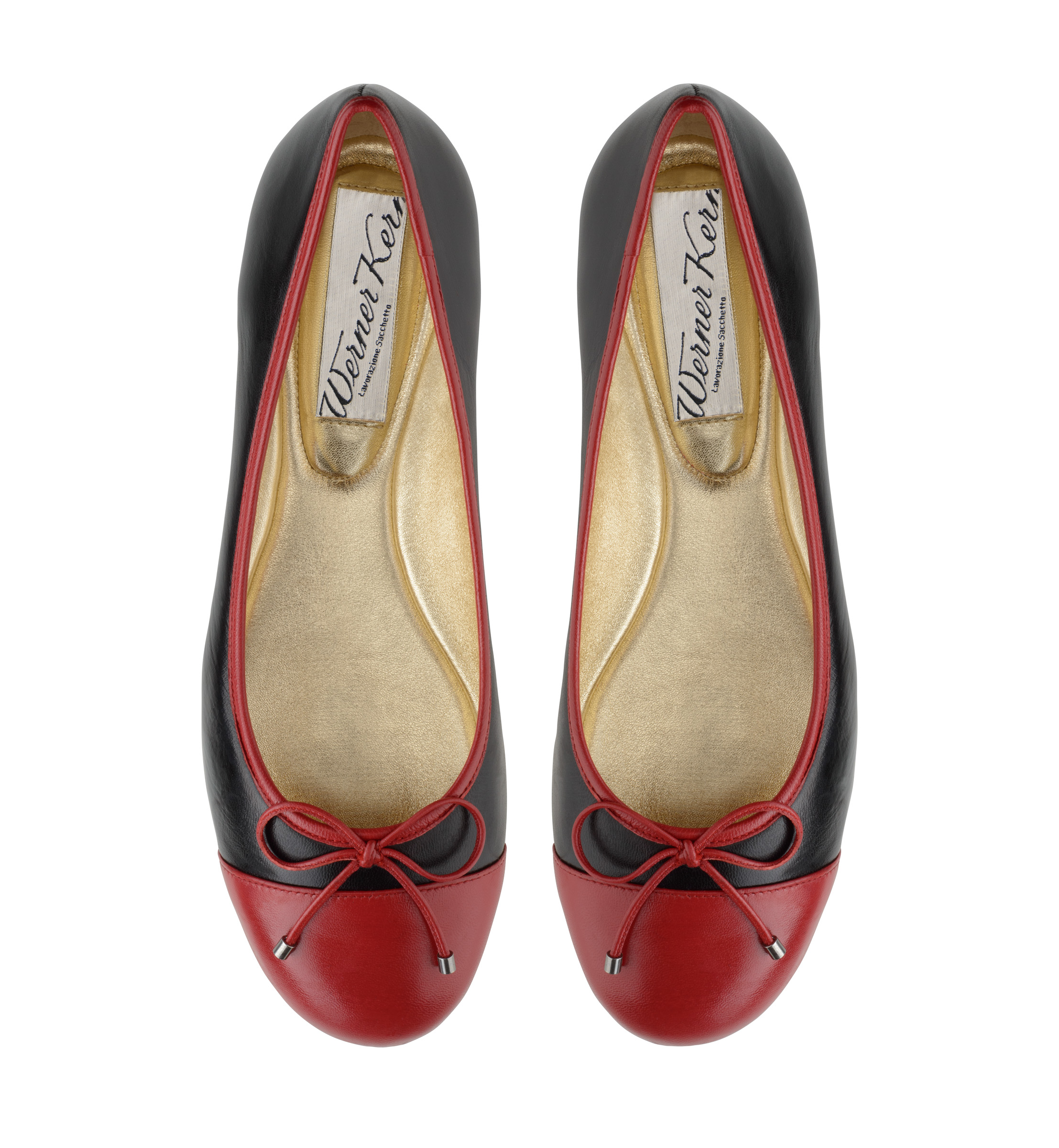 Ballerina Ada - Werner Kern Ballerinas Ballerine noire et rouge de Werner Kern avec nœud rouge