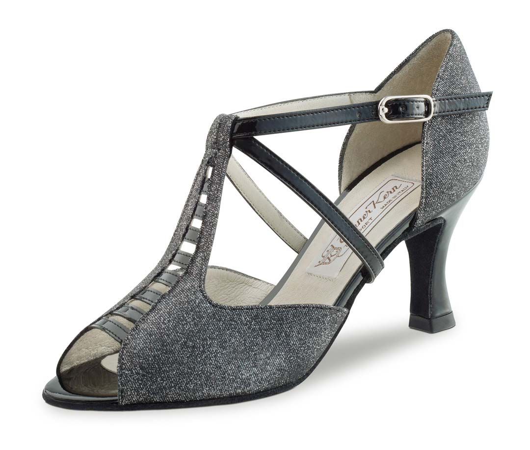 Chaussures de danse pour femmes Werner Kern Salsa, ouvertes et argentées
