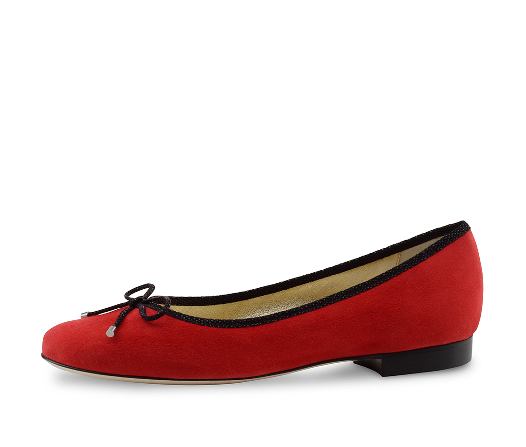 Ballerine rouge de Werner Kern en daim fin