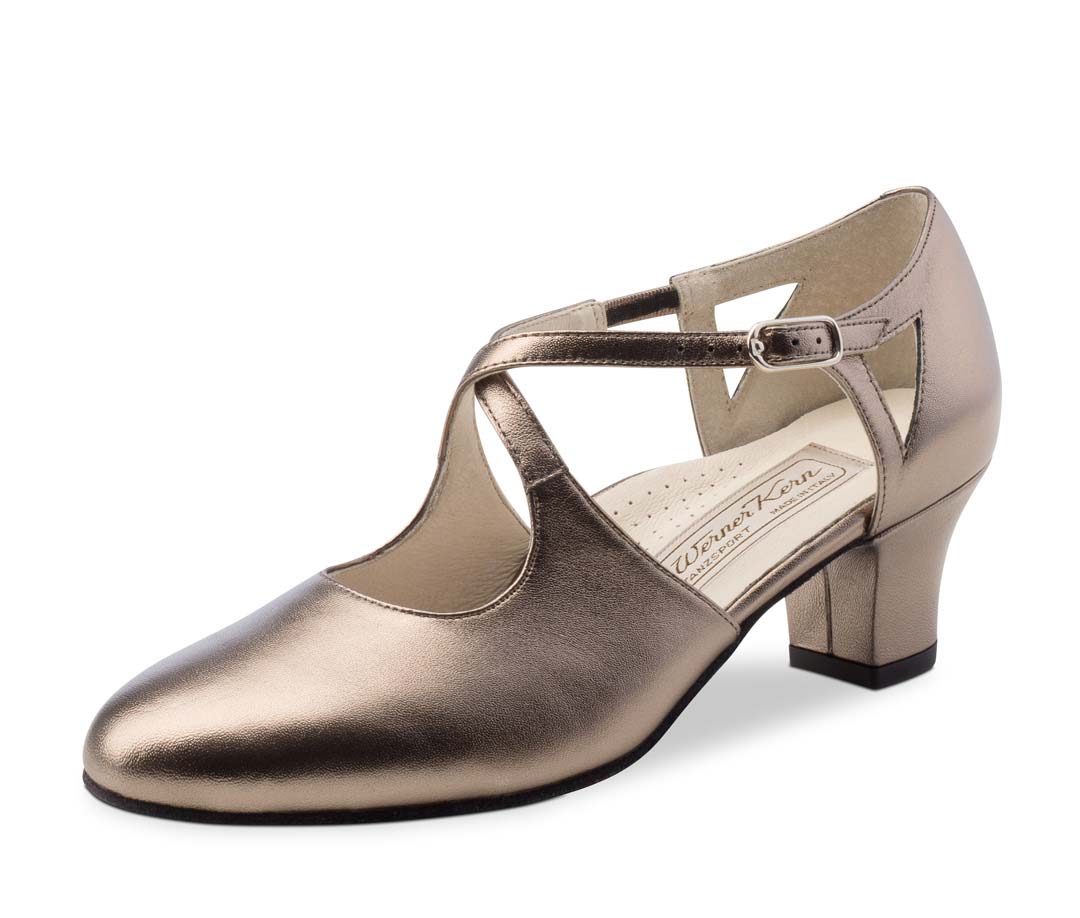 Gala Chaussures de danse fermées pour femmes Werner Kern en vieil argent